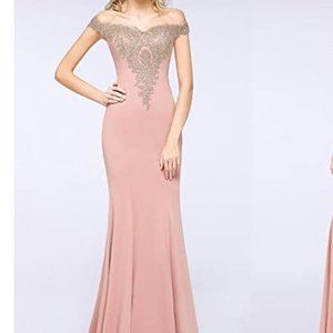 Burgundy Off the Shoulder Long Dress